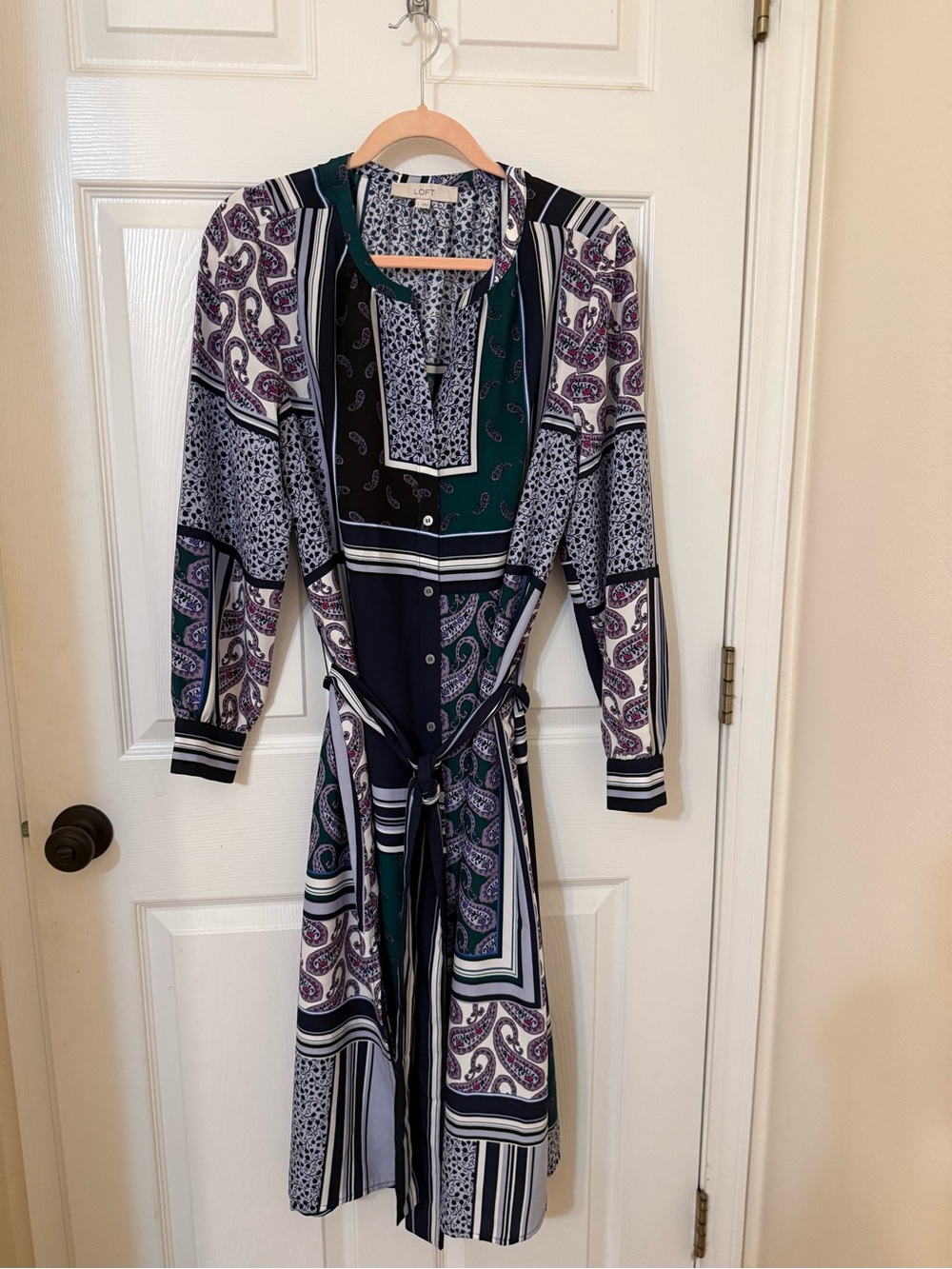 LOFT Girls Multi-Color Patterned Jacket - Teal, Navy, White